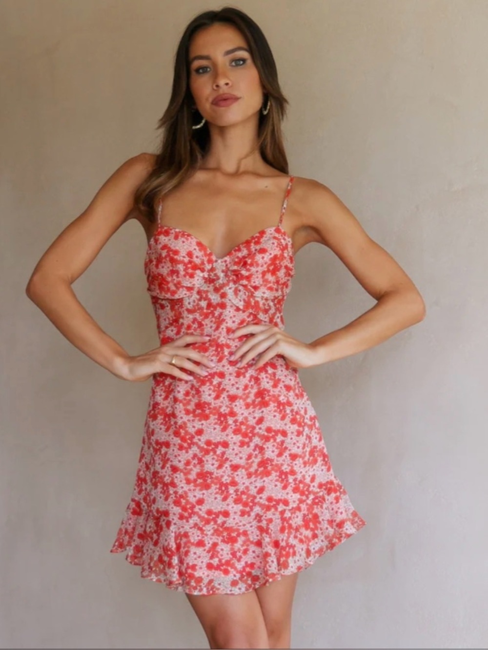 One and Only Collective Floral Mini Dress - Size Small